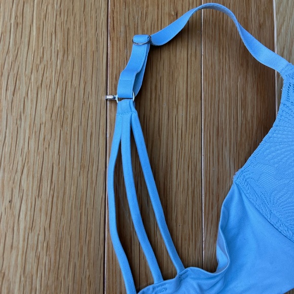 Aerie 34DD Real Sunnie Demi Powder Blue Lace - Picture 3 of 5